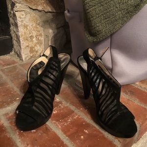 MICHAEL Michael Kors black zebra print heels